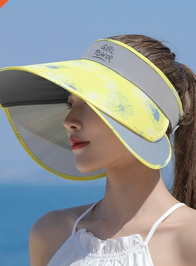 Summer Women Bucket Hats Outdoor UV Protection Visors Pull-o