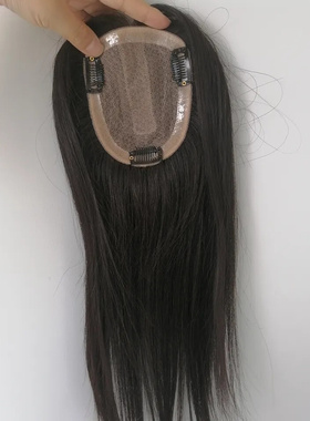 100% Handtied silk base hair piece toupee for women 递针发块