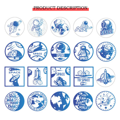 Stamp Fire lacquer seal Wax Astronaut Cosmic Starry Sky