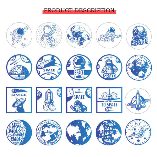 Stamp Fire lacquer seal Wax Astronaut Cosmic Starry Sky