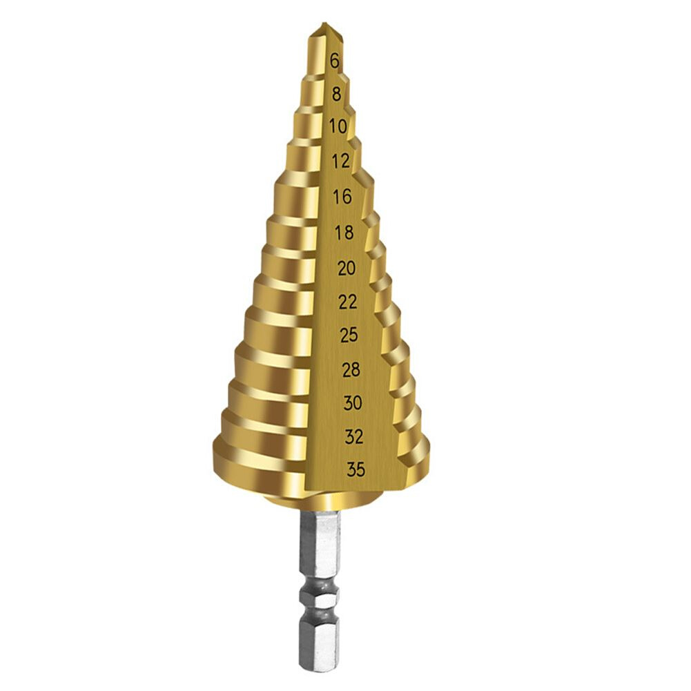 1PC 6-35mm Hex Shank Step Drill Bit Woodworking Tools HSS St