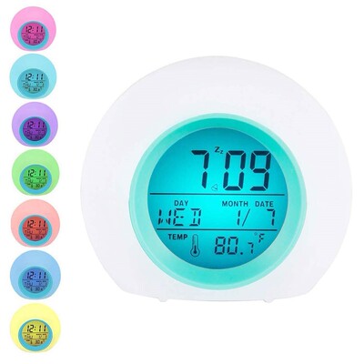 LED Digital Alarm Clock Watch Wake Up Light Alarm Clock 7 Co