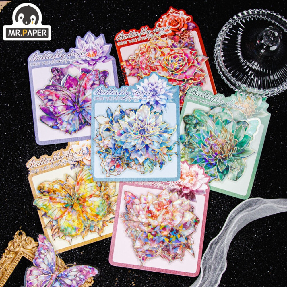 Mr. Paper Vintage Butterfly Sticker Flower Theme DIY