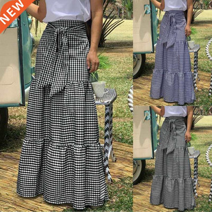Women Long Maxi Skirts Celmia 2022 Autumn Vintage High-Waist