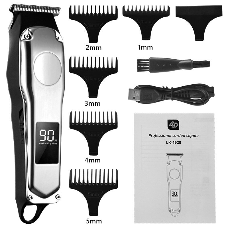 Professional Barber Hair Clipper Rechargeable Electric跨境专