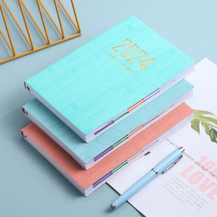 2024 A5 English Calendar Daily Plan Notebook Monthly Cross B