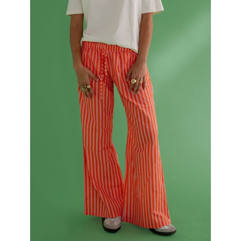 New Fashion Womens Summer Baggy Pants Drawstring Waist Wide