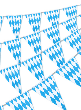 10 Meters Oktoberfest Bavarian Blue White Lattice Plastic