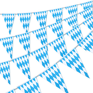 10 Meters Oktoberfest Bavarian Blue White Lattice Plastic