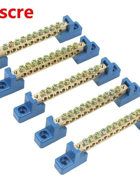 Terminal Block Blue Terminal Bus Bar 10 Positions Screw Bras