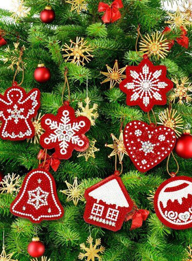 10pcs  Diamond Painting Christmas Tree Pendant Full Drill