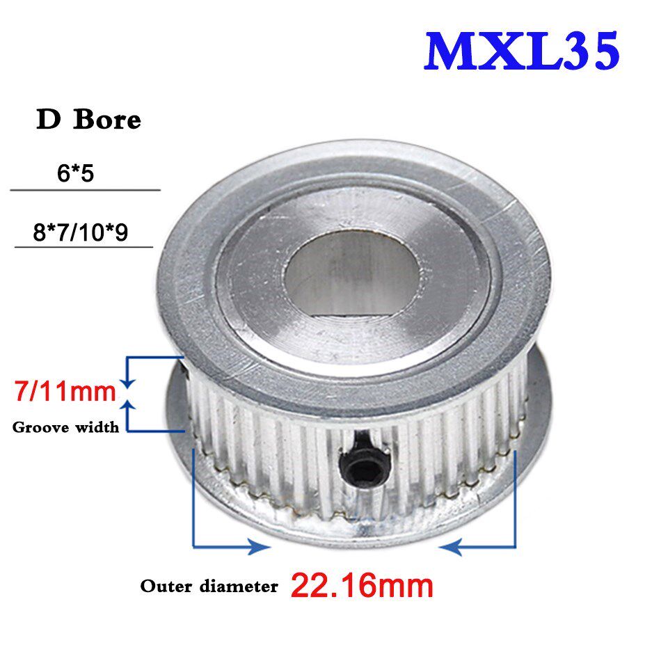 1PCS MXL 35 Tooth - 52 Tooth Synchronous Wheel D Bore Timing