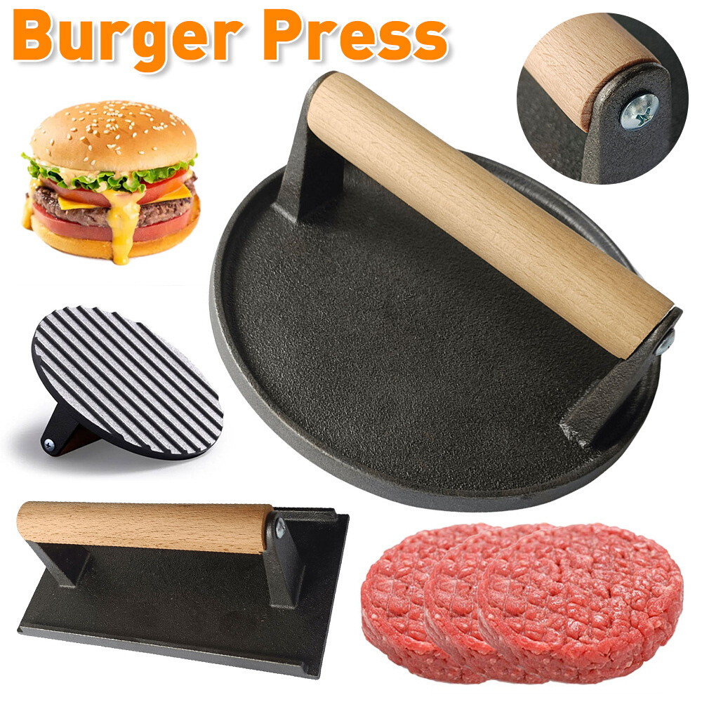 Cast Iron Burger Press Rectangle Hamburger Press Patty Maker