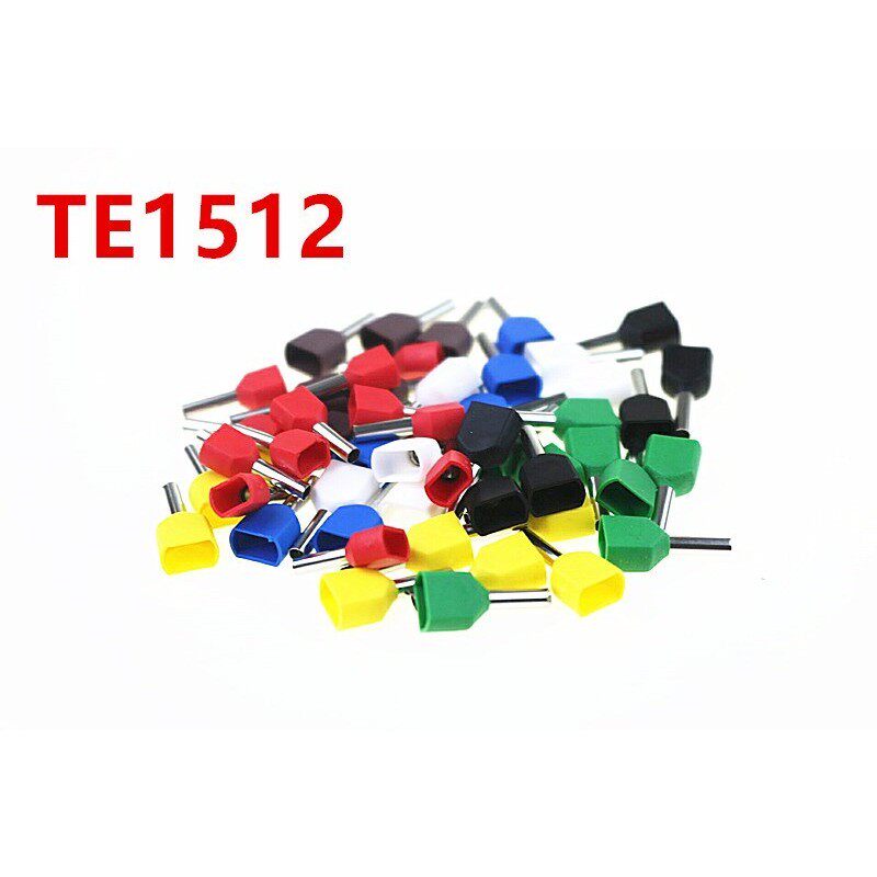 100PCS Copper TE1512 European cold terminal copper nose doub