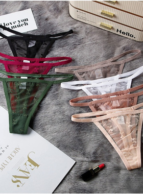 Women Mesh Thong Floral G-string Panties Ladies Sexy T-Back