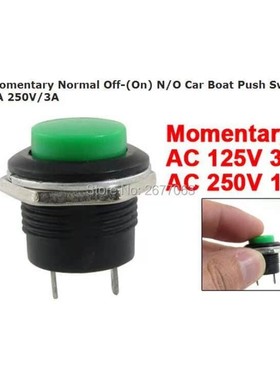 5PCS Green Momentary Normal Off-(On) N/O  Push Switch AC 125