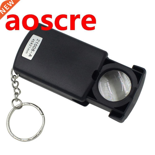 1PCS 45x Folding Eye 30X Magnifier Glass 40X With LED Light