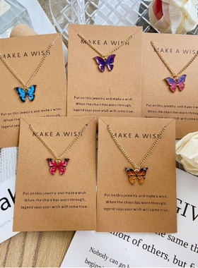 Bohemian alloy Butterfly Pendant Necklace collarbone Chain