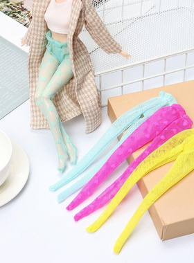 Colorful Heart Pattern Doll Silk Stockings Toy Pant Hose Fit