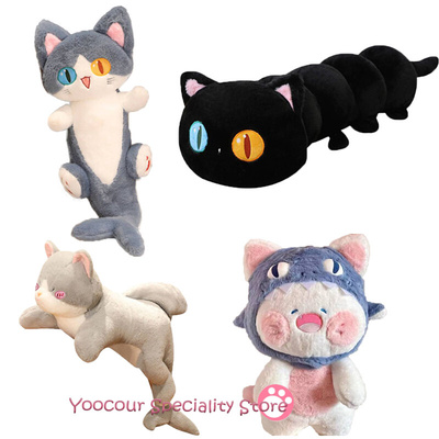 50-90cm Kawaii Transform Shark Cat Plush Toys Stuffed Cute跨