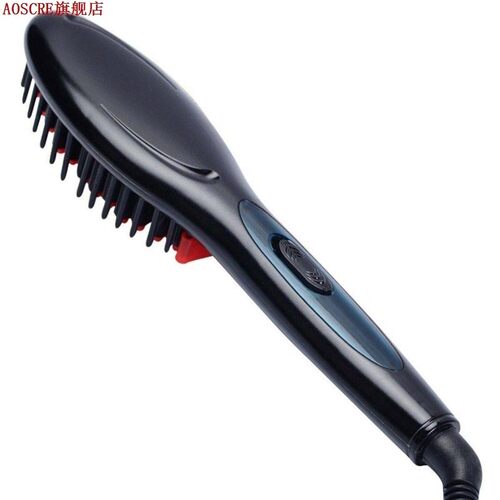 Digital Electric Hair Straightener Brush Comb Detangling Str