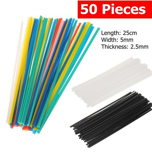 50pcs Plastic Welding Rod Bumper Repair Kit Polypropylene Bl