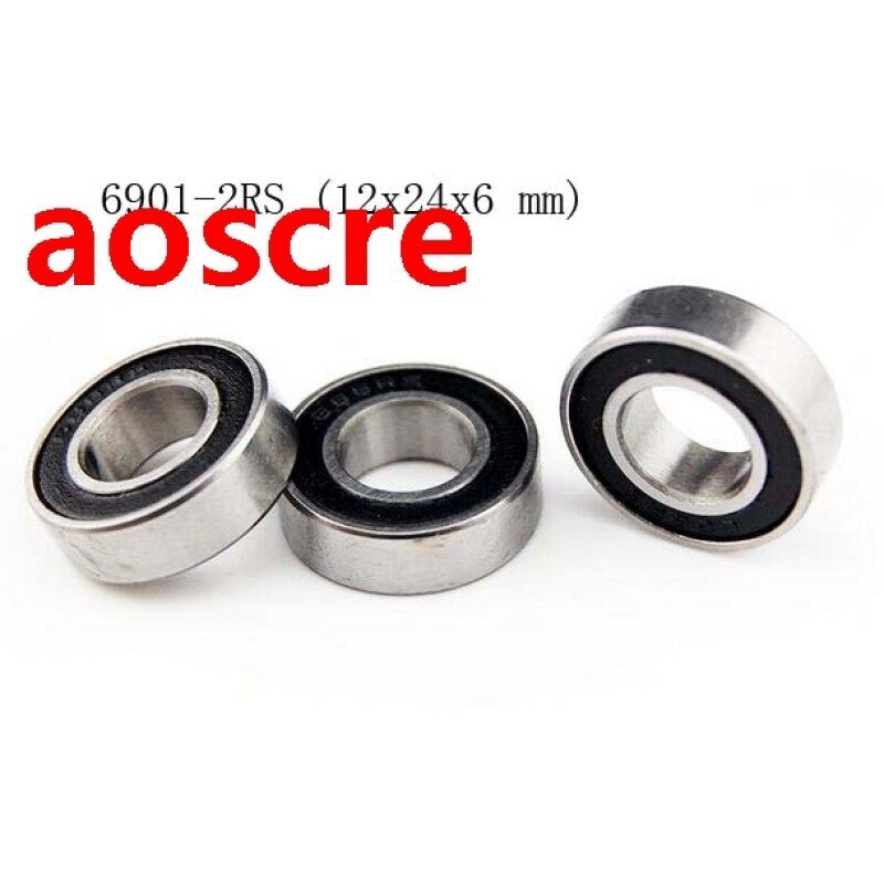 [10 PCS] 6901-2RS (12x24x6 mm) Metal Rubber Sealed Ball Bear