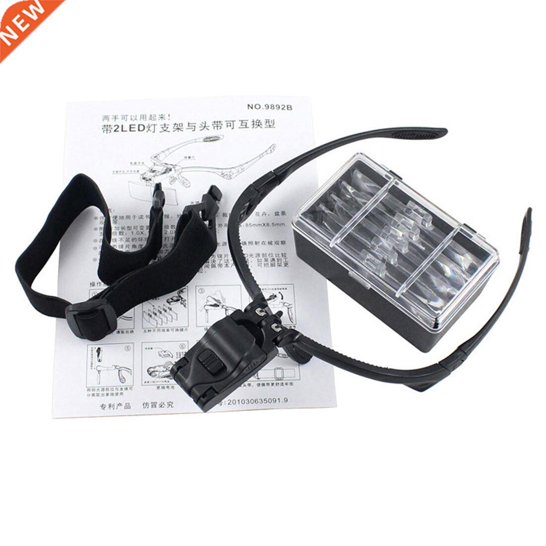 Headband Magnifying Glass Eye Repair Magnifier 2 LED Light 1