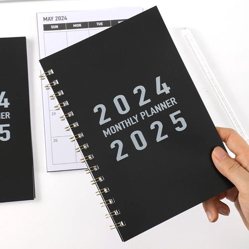 27 sheets 2024-2025 Monthly Planner PVC Waterproof Cover Two