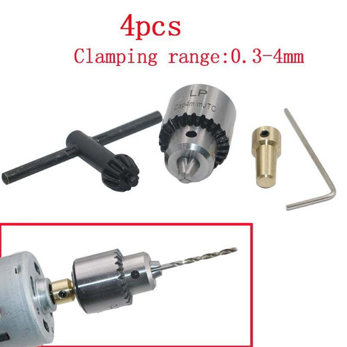 4pcs 0.3-4mm Micro Motor Drill Chucks ClampingTaper Mounted