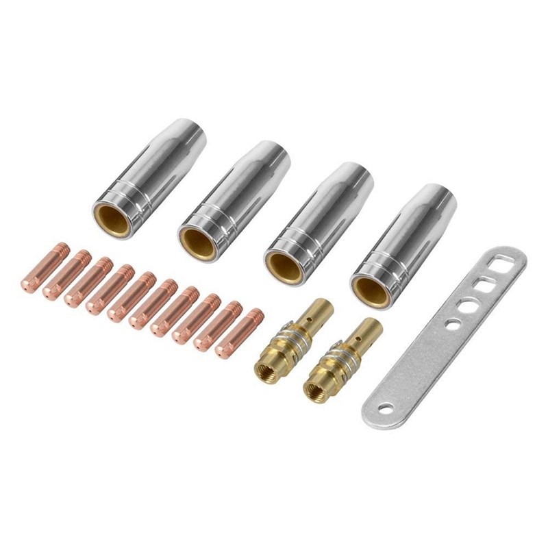17Pcs/Set 15Ak Mig/Mag Welding Nozzle Contact Tips 0.8X25Mm