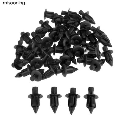 50pcs 6mm Black Plastic Car Rivet Bike Fairing Trim Panel Fa