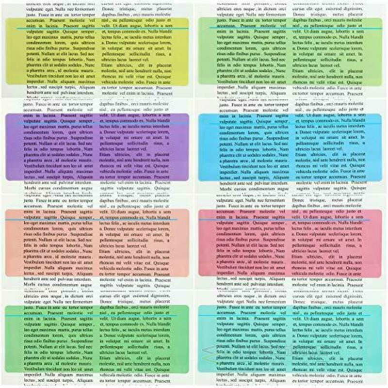 8PCS Guided Reading Highlight Strips Bookmark Colored Overl