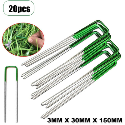 20Pcs/Set Artificial Grass Turf U Pins Fastening Lawn Tent P