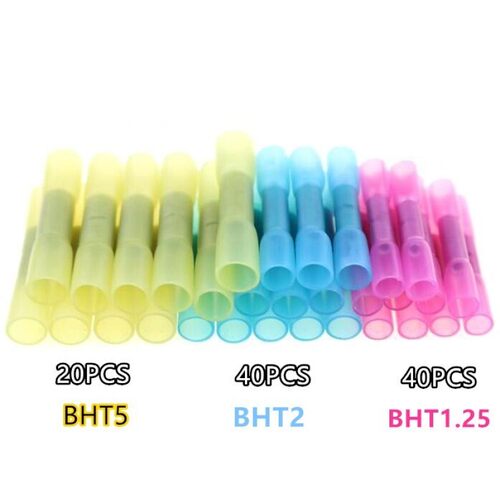 100pcs BHT0.5 BHT1.25 BHT2 BHT5 Insulated Heat Shrink Butt W