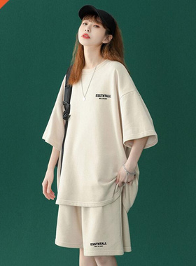Summer Women Tracksuit Solid Oversized T-Shirt Shorts Matchi