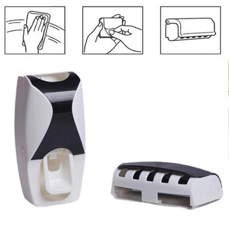 Automatic Toothpaste Dispenser Toothbrush Holder Storage Rac