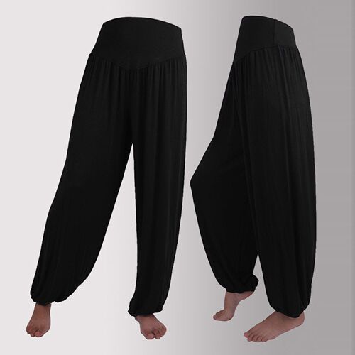 Women Belly Dance Pants Yoga Trousers Long Pleated Capris So