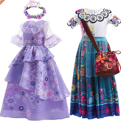 Encanto Mirabel Madrigal Dress Kids Cosplay Costume Teens Gi