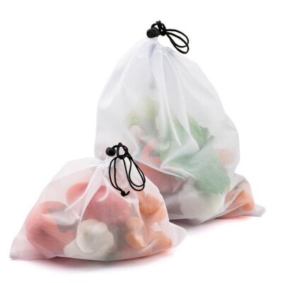 Reusable Vegetable Fruit Mesh Produce Bags Washable Black St