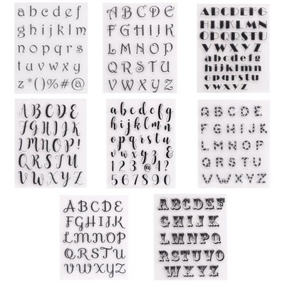 1/8pcs Alphabet Letter Number Silicone Clear Seal Stamp DIY