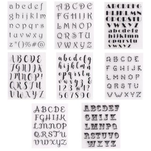 1/8pcs Alphabet Letter Number Silicone Clear Seal Stamp DIY