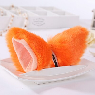 New 1Pair Cat Ears Hair Clip Cosplay Party Fox Long Fur Cos