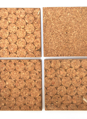 4pcs/set Square Sharp Cork Wood Message Board Phellem Cork