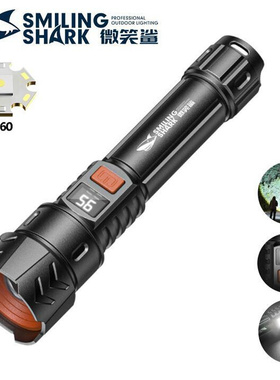 Outdoor high brightness zoom flashlight with COB side light