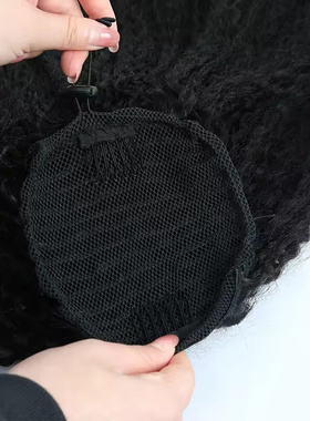 Kinky Straight Human Hair Clip In Drawstring Ponytails KKS