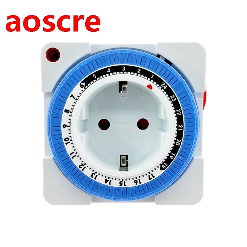 24 Hours Timer Plug in Mechanical Grounded Programmable Time