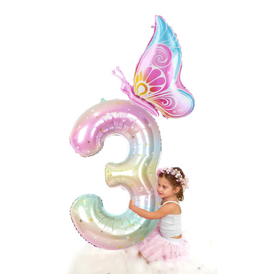 40Inch Colorful Gradient Number Balloon 0-9 Digit Foil