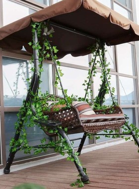 1pc Artificial Decoration Vivid Vine Rattan Leaf Vagina Gras