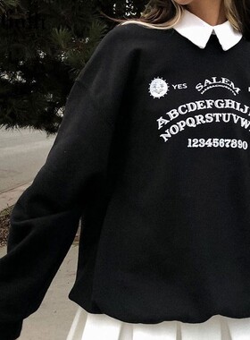 InsGoth Black Grunge Oversized Hoodies Gothic Harajuku Stree